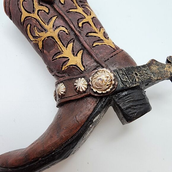 Cowboy Boot Christmas Ornament Brown Spur 3.5" Resin Western Cowgirl Rustic - Picture 5 of 10
